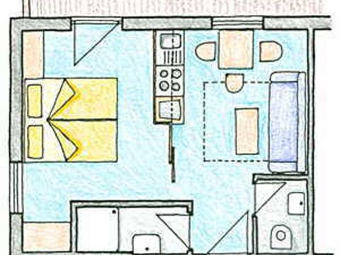 Sketch of the Apartment Top 1 at the 3 star bed and breakfast establishment Kirchplatz in St. Anton am Arlberg in Austria